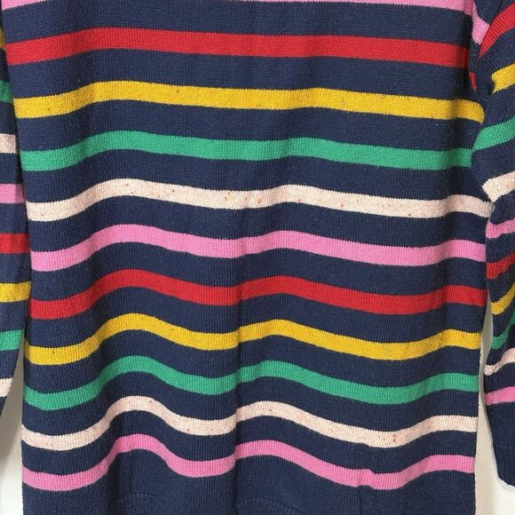 Talbots Super Soft Stripe Mockneck Sweater Rainbow Colorful Cotton Blend Large - Picture 4 of 9